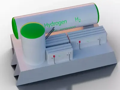 Green Hydrogen H2O Renewable Energy Sustainable Power 3D model
