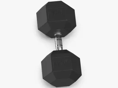 Rubber Dumbbell 30kg 3D model