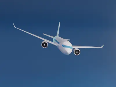 Simple Airplane Low-poly 3D model