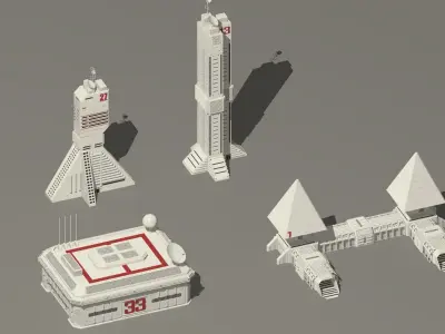sci-fi  buildings 3D model