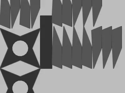 Shuriken Low-poly 3D model 6