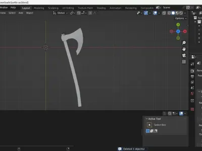 war axe Free low-poly 3D model purchase