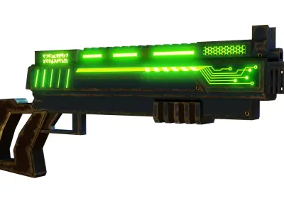 fantasy gun Low-poly 3D model