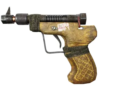 Antique Gun Low-poly 3D model