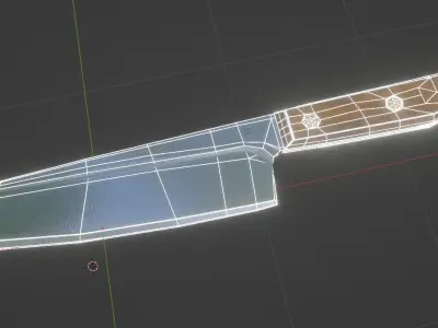 Knife with blood 3D model