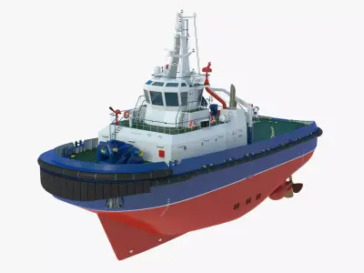 Icebreaker Harbor Tug  Realistic Detailed 3D Model 3D model