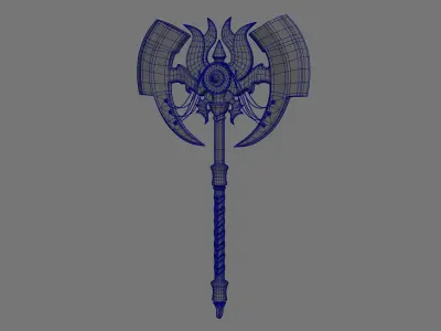 Low poly axe model Low-poly 3D model