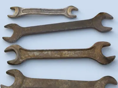 Wrench Middle Poly 3D model