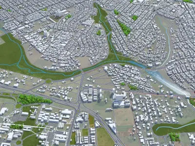 Londrina State of Parana Brazil 30km Low-poly 3D model