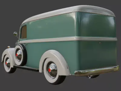 Vintage Delivery Van 3D Model 3D model