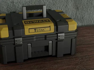 Bench Drill Press and Toolbox 3D model