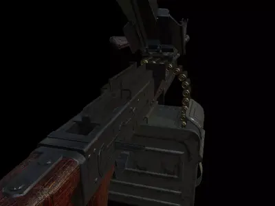 PKM Light Machine Gun Low-poly 3D model purchase