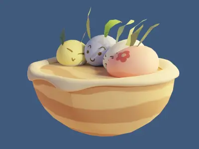 Snow Rabbit Group Hug  3D model