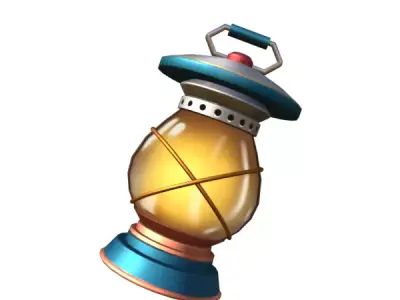 kerosene lamp icon Low-poly 3D model