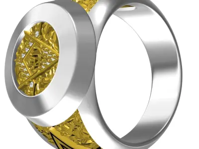 Antique Alfa G Diamond Wedding Ring 3D print model