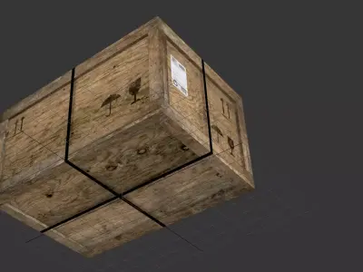 wooden crate PBR 4K Low-poly 3D model get
