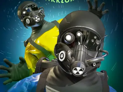 Toxic Warrior Low-poly 3D model