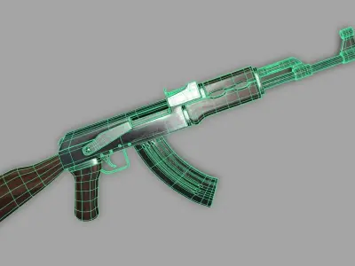 AKM 3d Model ak - rifle 3D model