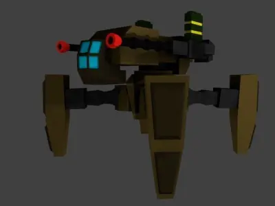 Quad Leg Mechanical Robot Free low-poly 3D model