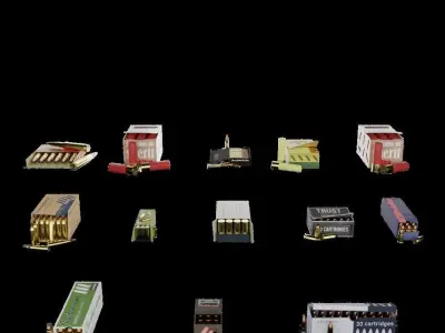 Ammunition ammo box Military Collection  Low-poly 3D model
