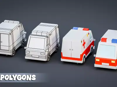 Low Poly Game-Ready Vehicle Pack   Low-poly 3D model