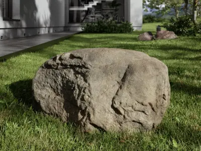  Mottled Smooth Large Rock Boulder Model, Red 
