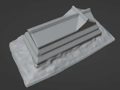 Tomb Grave Stone Sarcophagus Cemetery Graveyard Asset Photo-Scan Low-poly 3D model