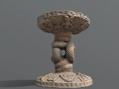 Throne stool of Oba Eresoyen Low-poly 3D model