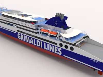 Ship Cruise Ausonia - Grimaldi Lines 3D model