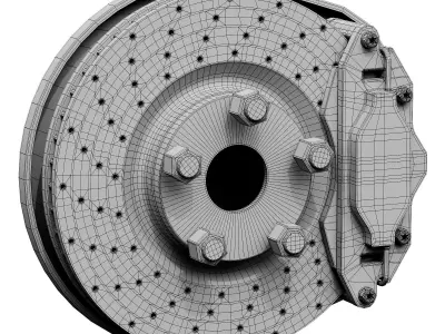 Car braking system for sport cars 3D model