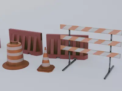 Road Blocker Low-poly 3D model purchase