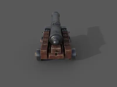 3D Ship Cannon Low-poly 3D model