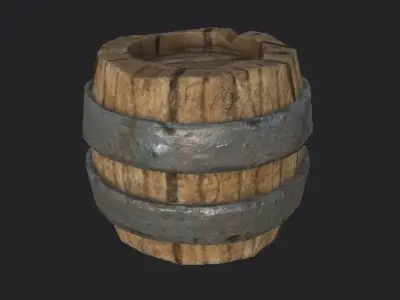 Rusty Old Barrel Low-poly 3D model