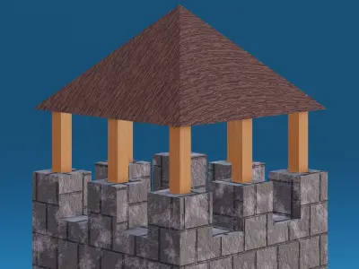 Stone Tower Low-poly 3D model