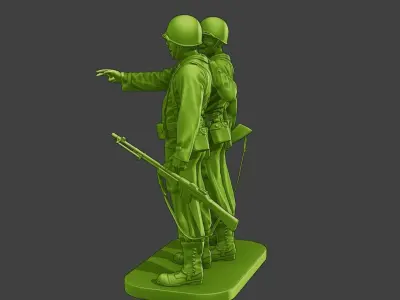 American soldiers ww2 laugh A15 3D print model