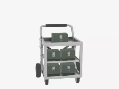 Highly Professional Industrial Steel Bank Vault Security Cart 3D 3D model