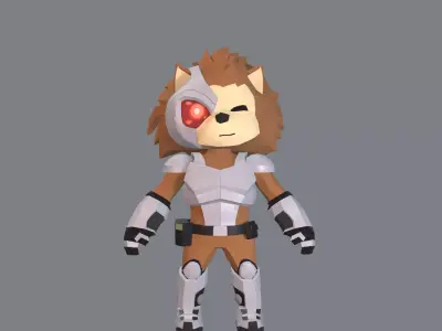 Shady The HedgeHorg Low-poly 3D model