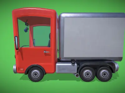 Stylized Box Truck Low-poly 3D model