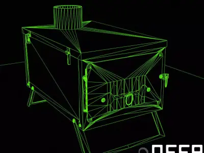 Tent Stove - PBR Game Ready Low-poly 3D model