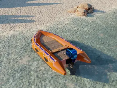 Zodiac boat 3D model by Gencos