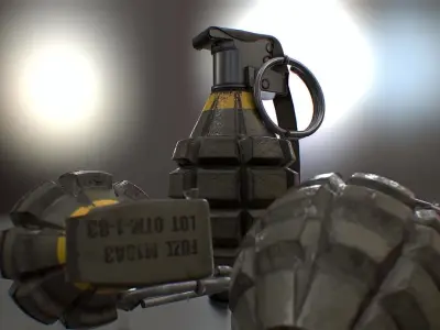 MK2 HandGrenade GameReady Low-poly 3D model