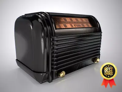 Retro old radio Low-poly 3D model