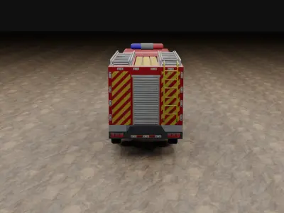 Fire Truck Low-poly 3D model from CGTrader - Low-poly