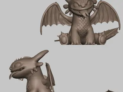 TOOTHLESS CUTE BABY NIGHT FURY 3D print model