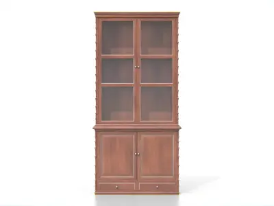 Antique Wooden Hutch Cabinet 03 Low-poly 3D model