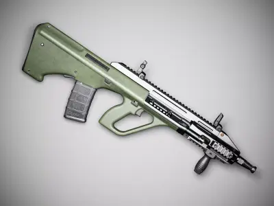 Steyr AUG A3 CQC Kit Low-poly 3D model