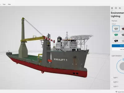 BOKALIFT1 Heavy Lift Vessel Low-poly 3D model