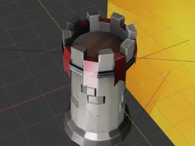 Stylized Tower Low-poly 3D model