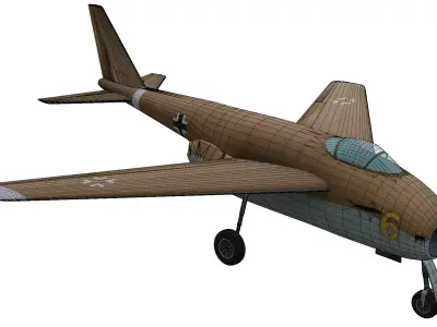 Messerschmitt P1101 Low-poly 3D model