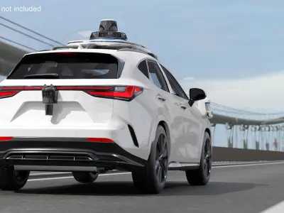 Self-Navigating Car with Multi-Radar System White 3D model